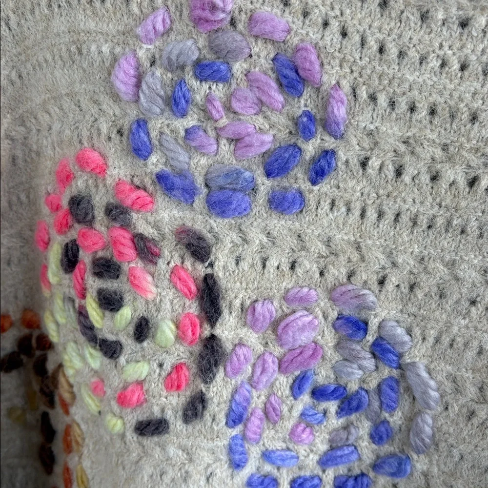 NWT John Mark Wool Blend Embroidered 3/4 Sleeve Mock Neck Sweater 1X Retail $110 - Picture 8 of 13